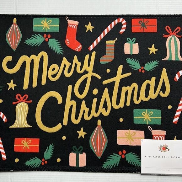 Rifle Paper Co. x L.O.L.O.F “Merry Christmas” Holiday Rug - Picture 5 of 10